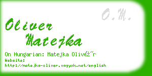 oliver matejka business card